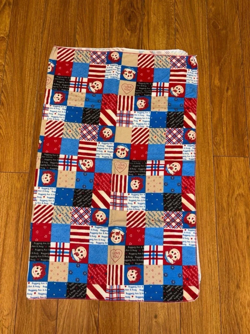 Vintage 90s raggedy Ann and Andy baby blanket